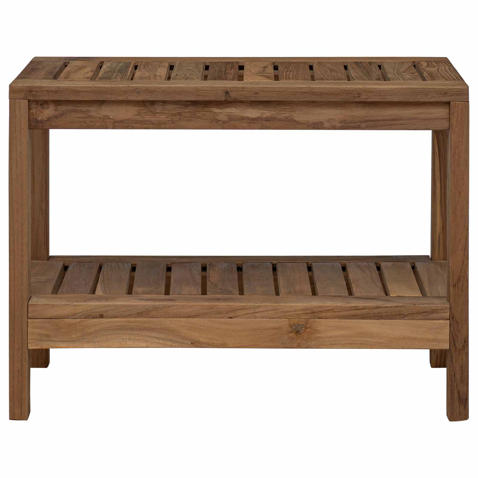 Badrums Sidobord Naturlig 60 X 30 X 45 Cm Massivt Teakträ