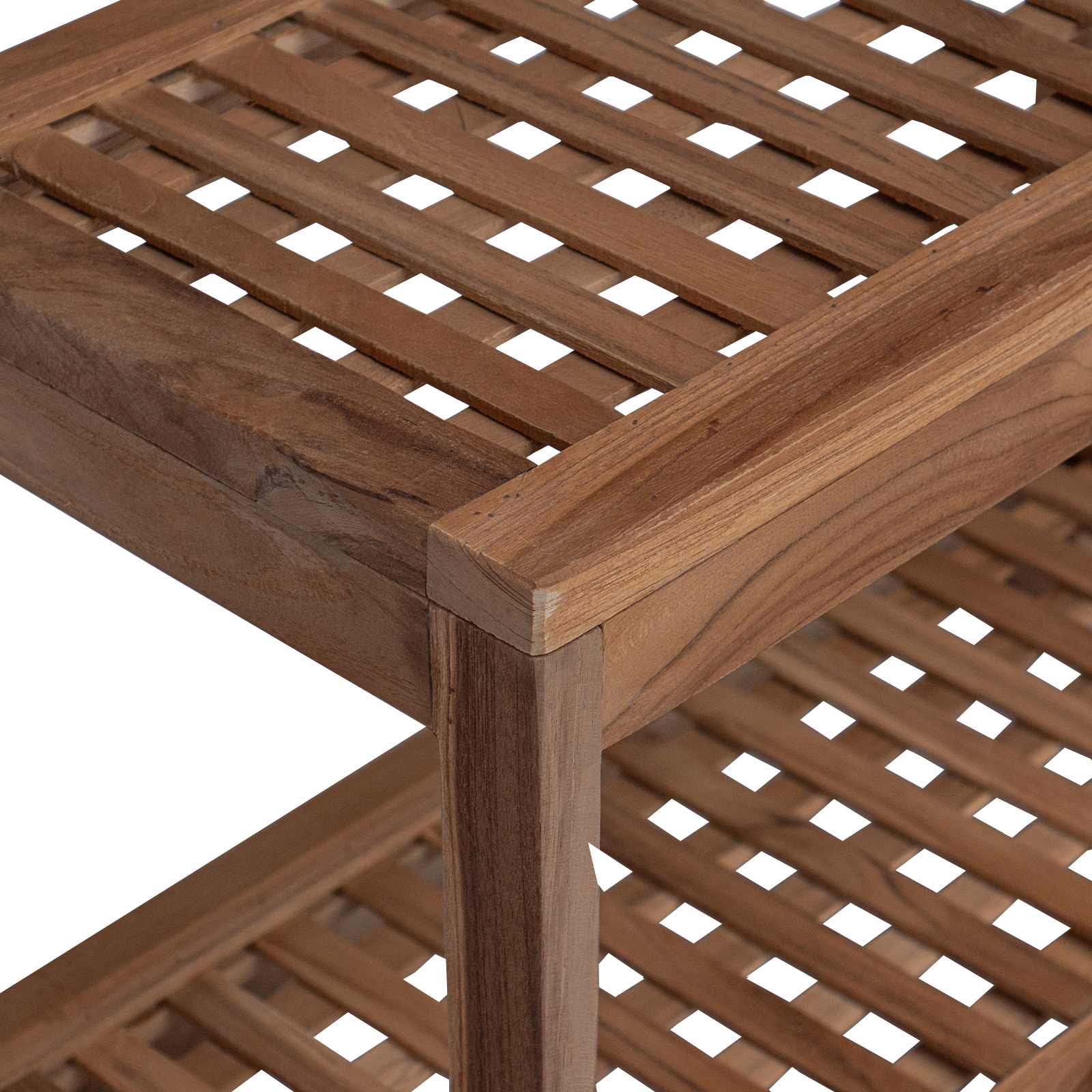 Badrum Sidobord Naturlig 60 X 30 X 45 Cm Massivt Teakträ