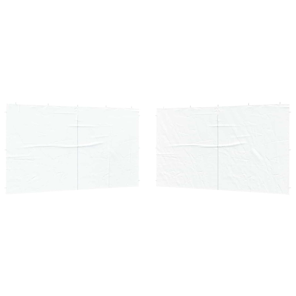 Partytältvägg 2 Pcs Vit 400 X 195 Cm Pe Och Stål