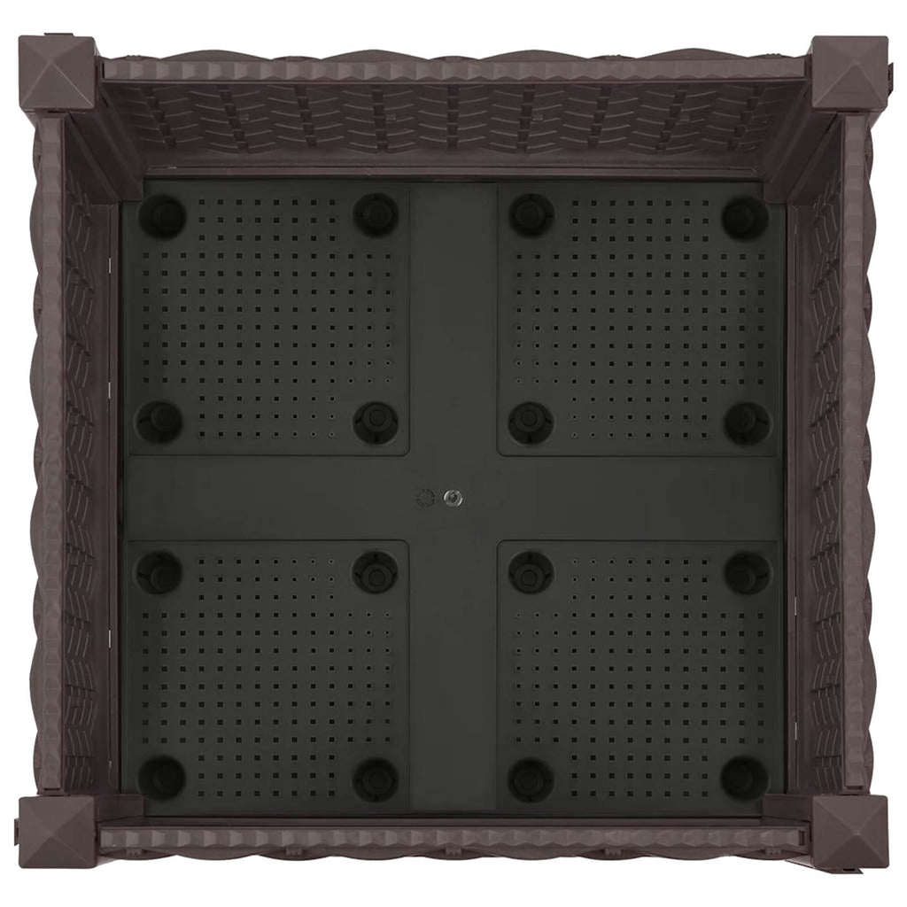 Trädgårdsplanterare Med Hjul Brun 40 X 40 X 29 Cm Pp