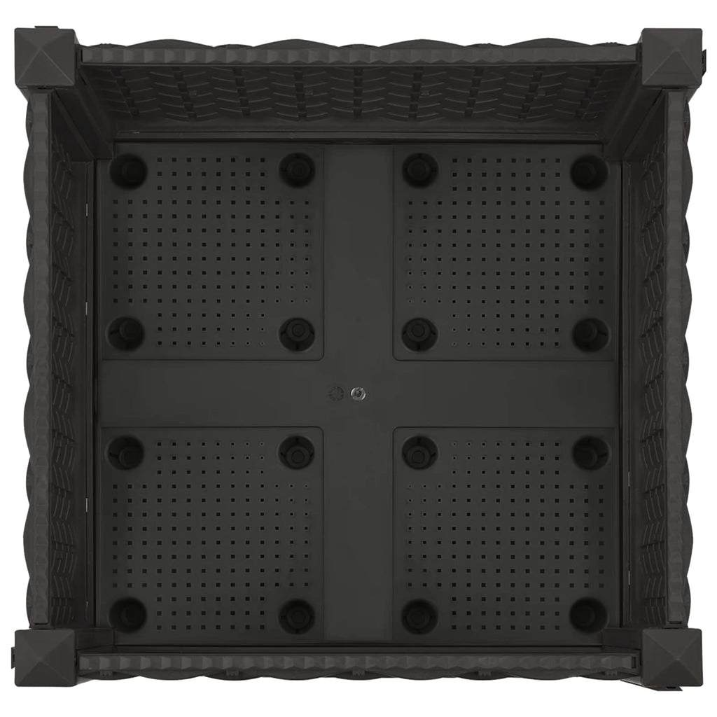 Trädgårdsplanterare Med Hjul Svart 40 X 40 X 29 Cm Pp