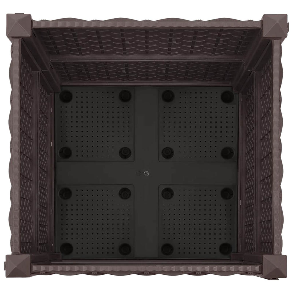 Trädgårdsplanterare Med Hjul Brun 40 X 40 X 44 Cm Pp