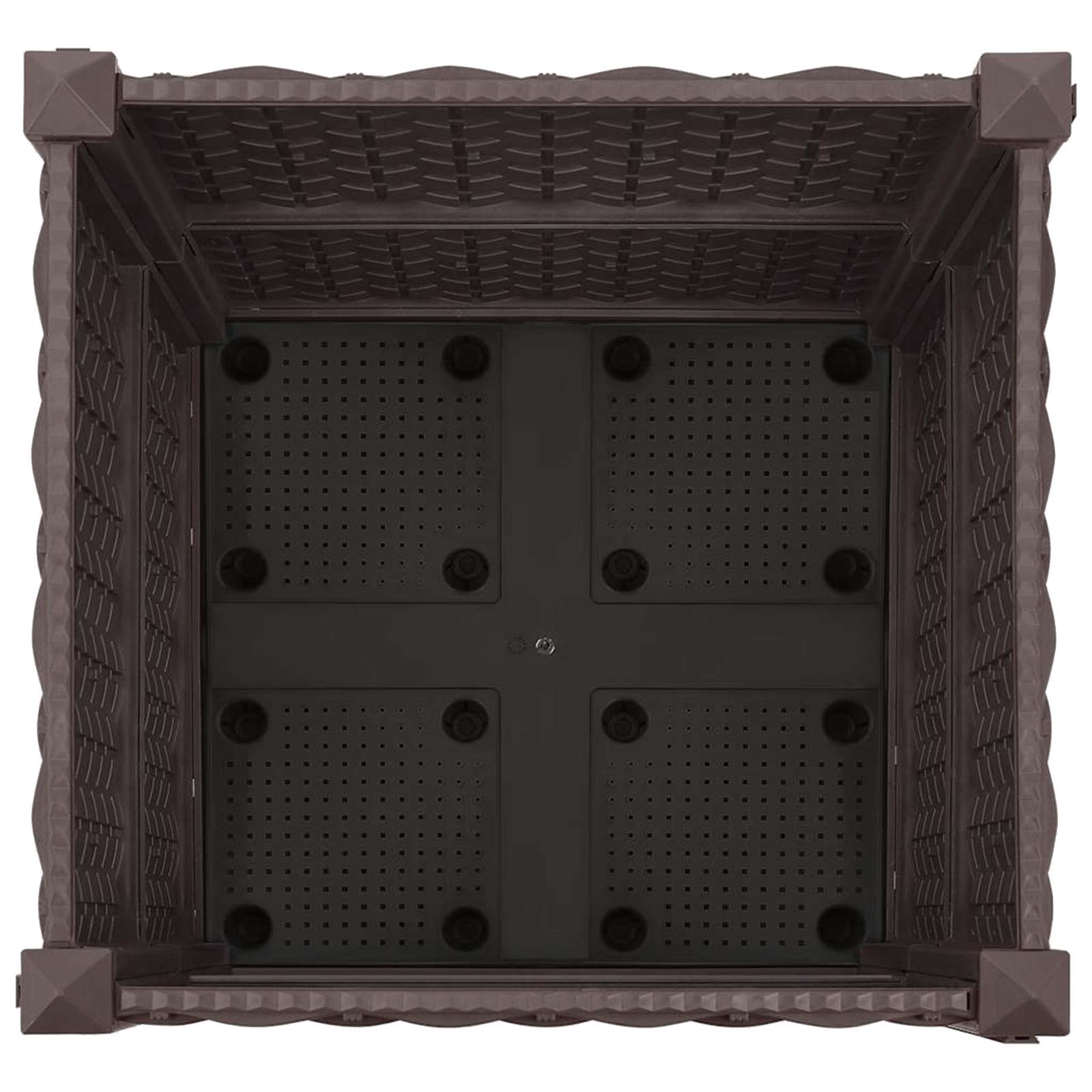 Trädgårdsplanterare Med Hjul Brun 40 X 40 X 44 Cm Pp