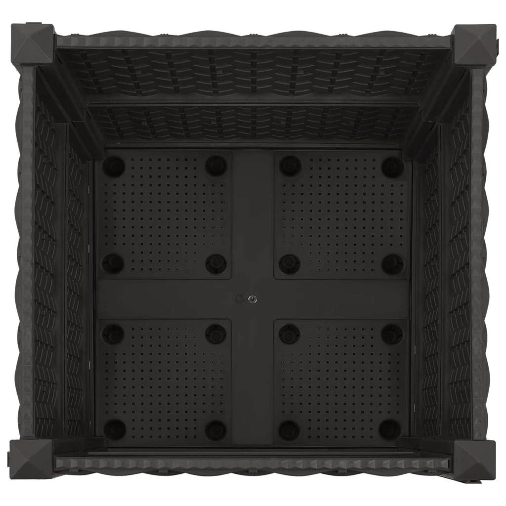 Trädgårdsplanterare Med Hjul Svart 40 X 40 X 44 Cm Pp