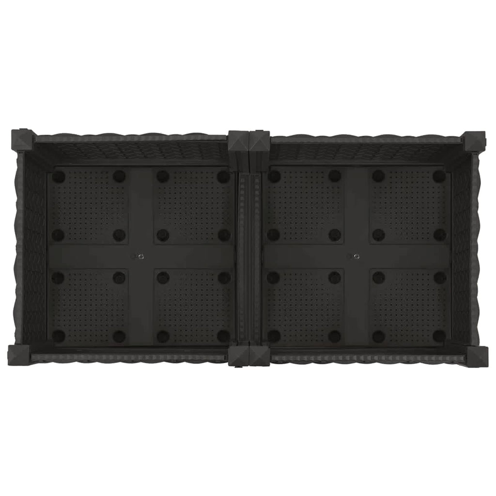 Trädgårdsplanterare Med Hjul Svart 80 X 40 X 29 Cm Pp