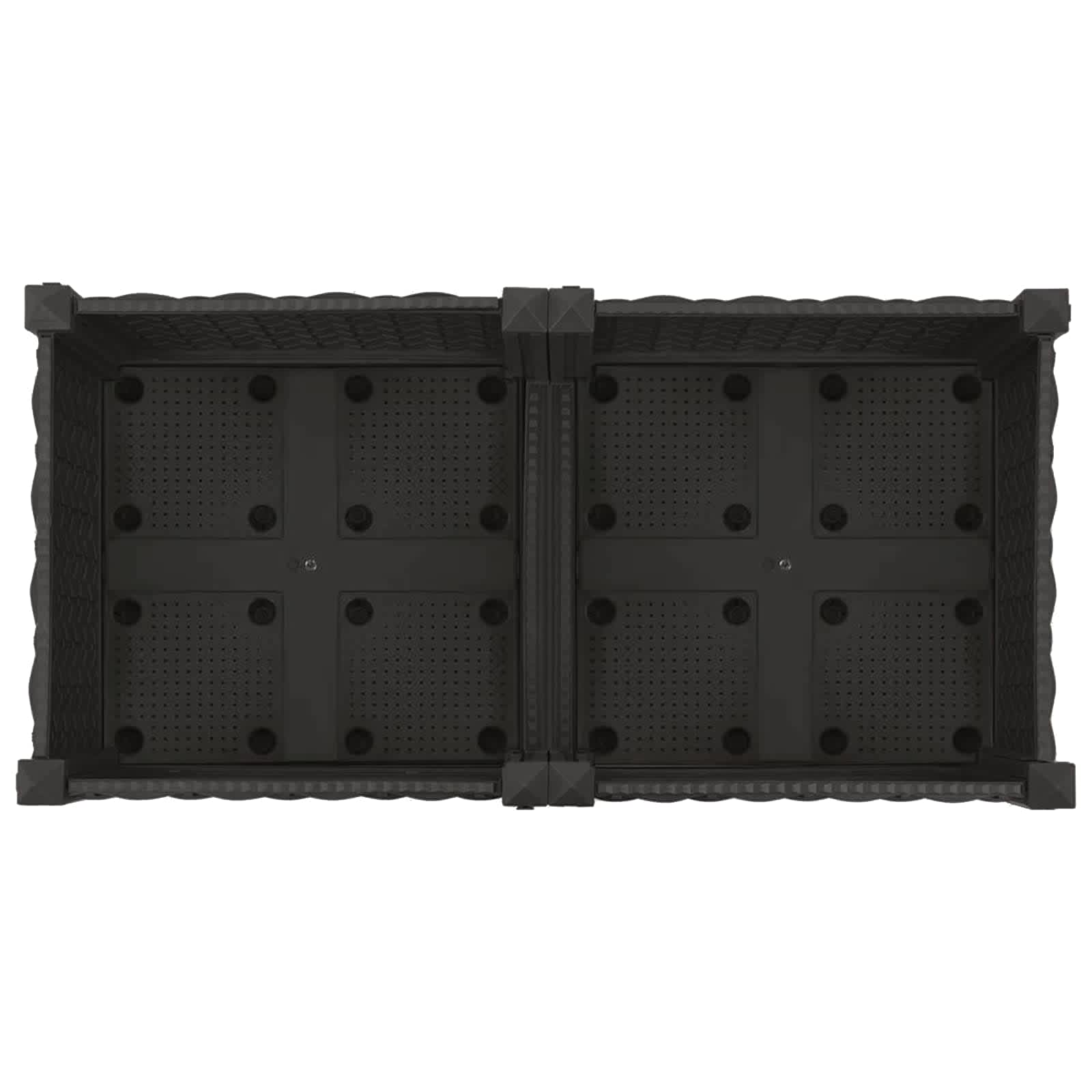 Trädgårdsplanterare Med Hjul Svart 80 X 40 X 29 Cm Pp