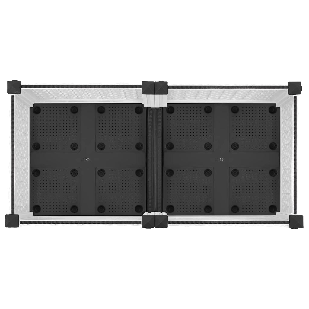 Trädgårdsplanterare Med Hjul Vit 80 X 40 X 33 Cm Pp