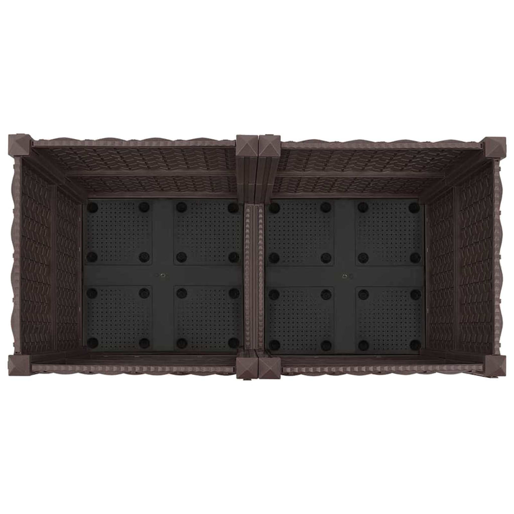 Trädgårdsplanterare Med Hjul Brun 80 X 40 X 44 Cm Pp