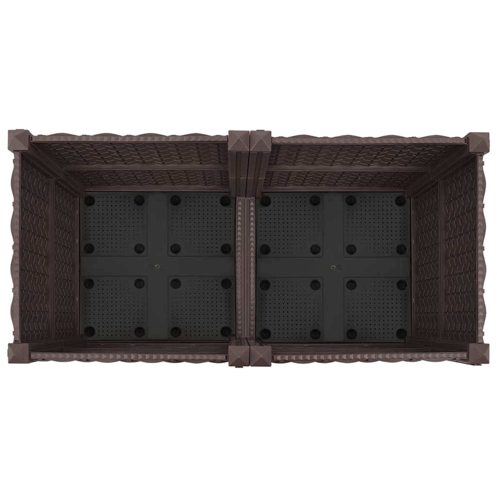 Trädgårdsplanterare Med Hjul Brun 80 X 40 X 44 Cm Pp