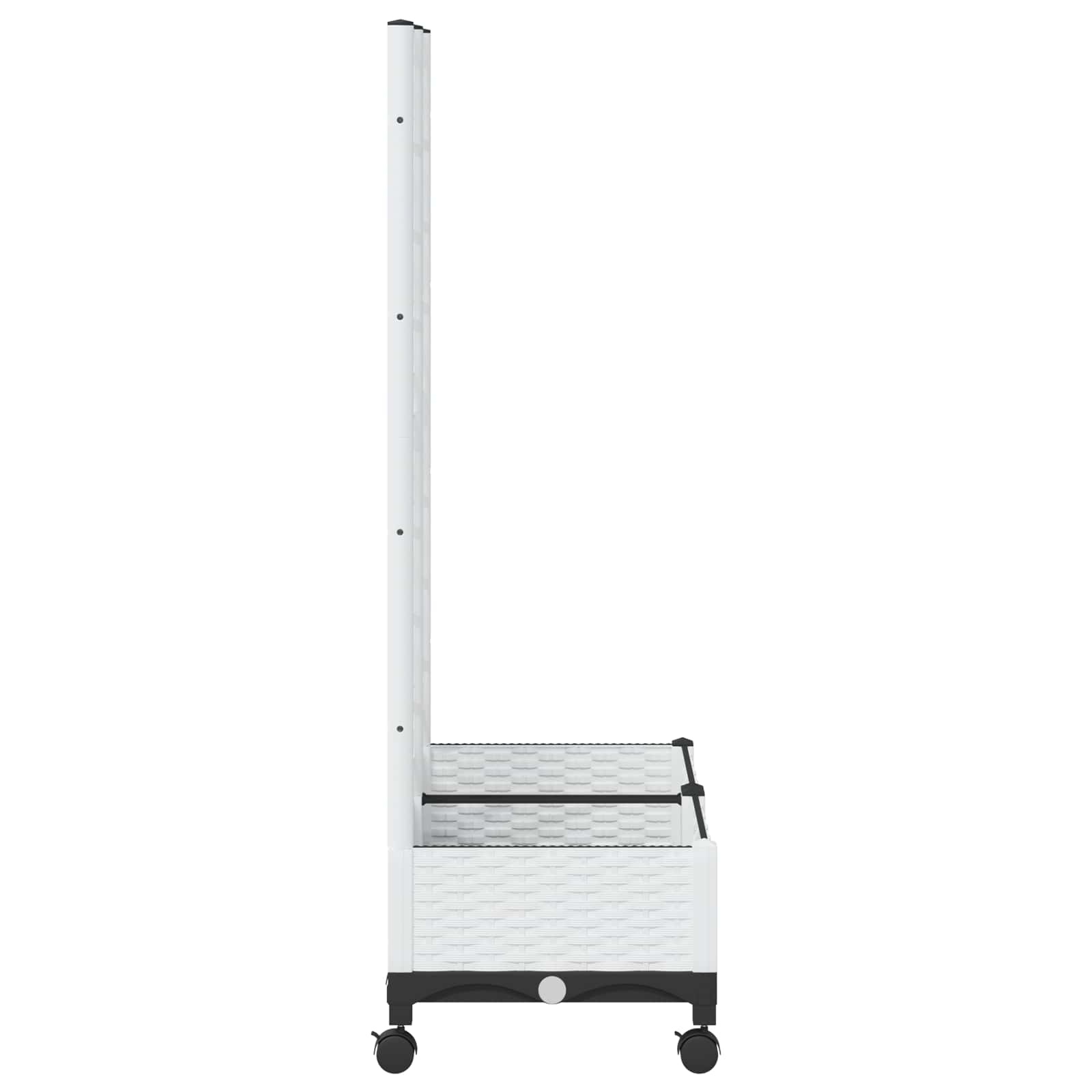 Trädgårdsplanterare Med Spaljé Och Hjul Vit 80 X 40 X 131,5 Cm