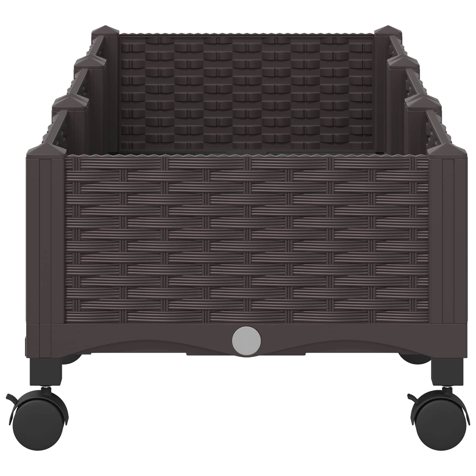 Trädgårdsplanterare Med Hjul Brun 120 X 40 X 29 Cm Pp