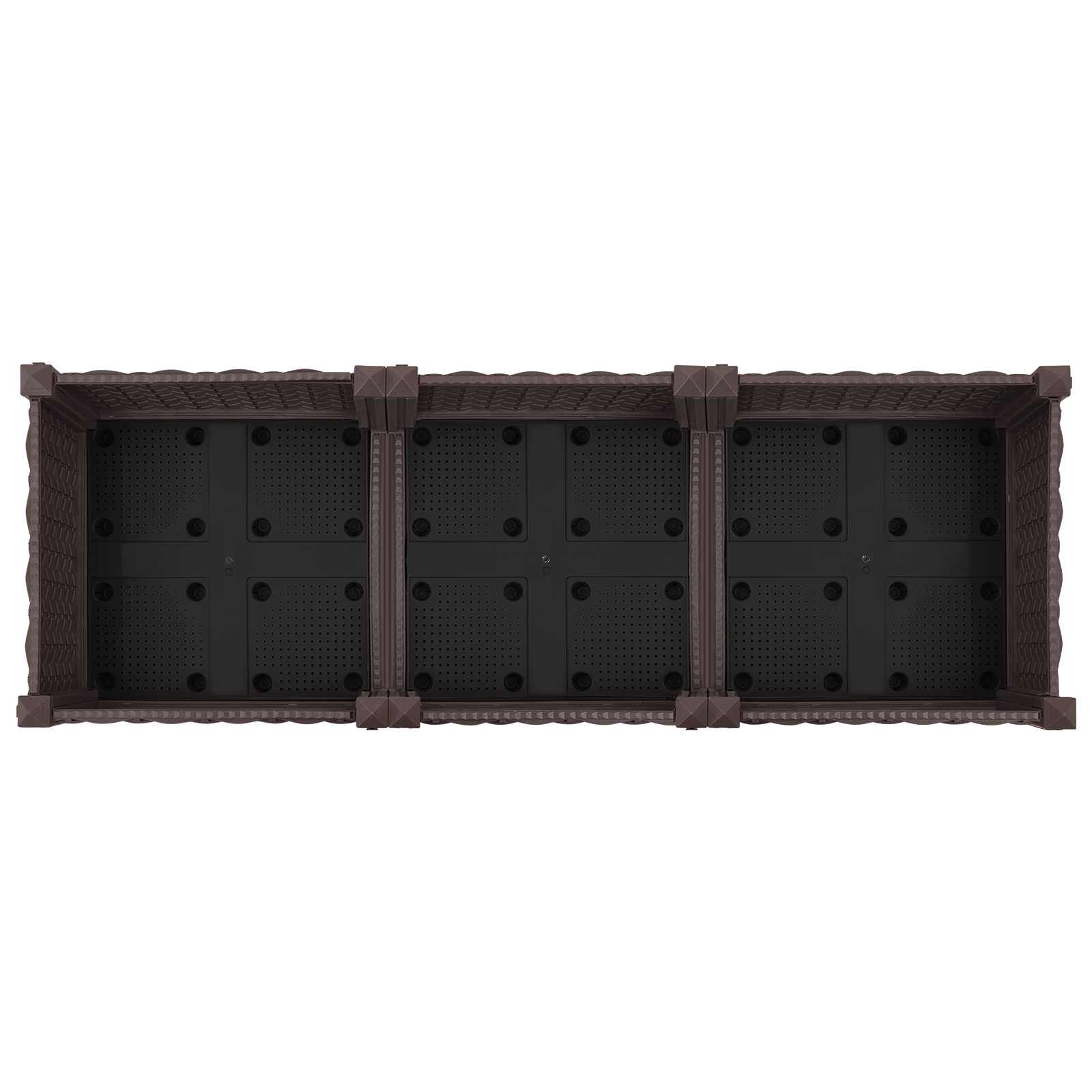 Trädgårdsplanterare Med Hjul Brun 120 X 40 X 29 Cm Pp