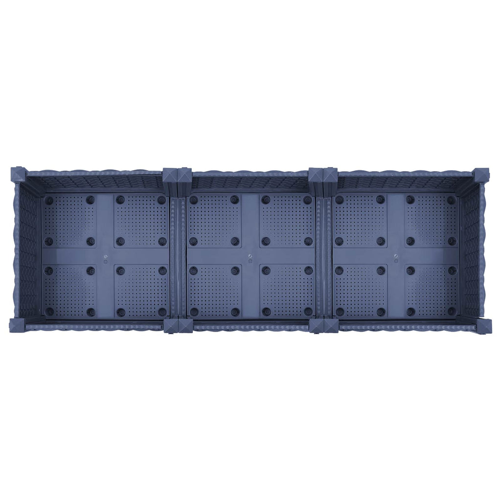 Trädgårdsplanterare Med Hjul Blå Grå 120 X 40 X 33 Cm Pp