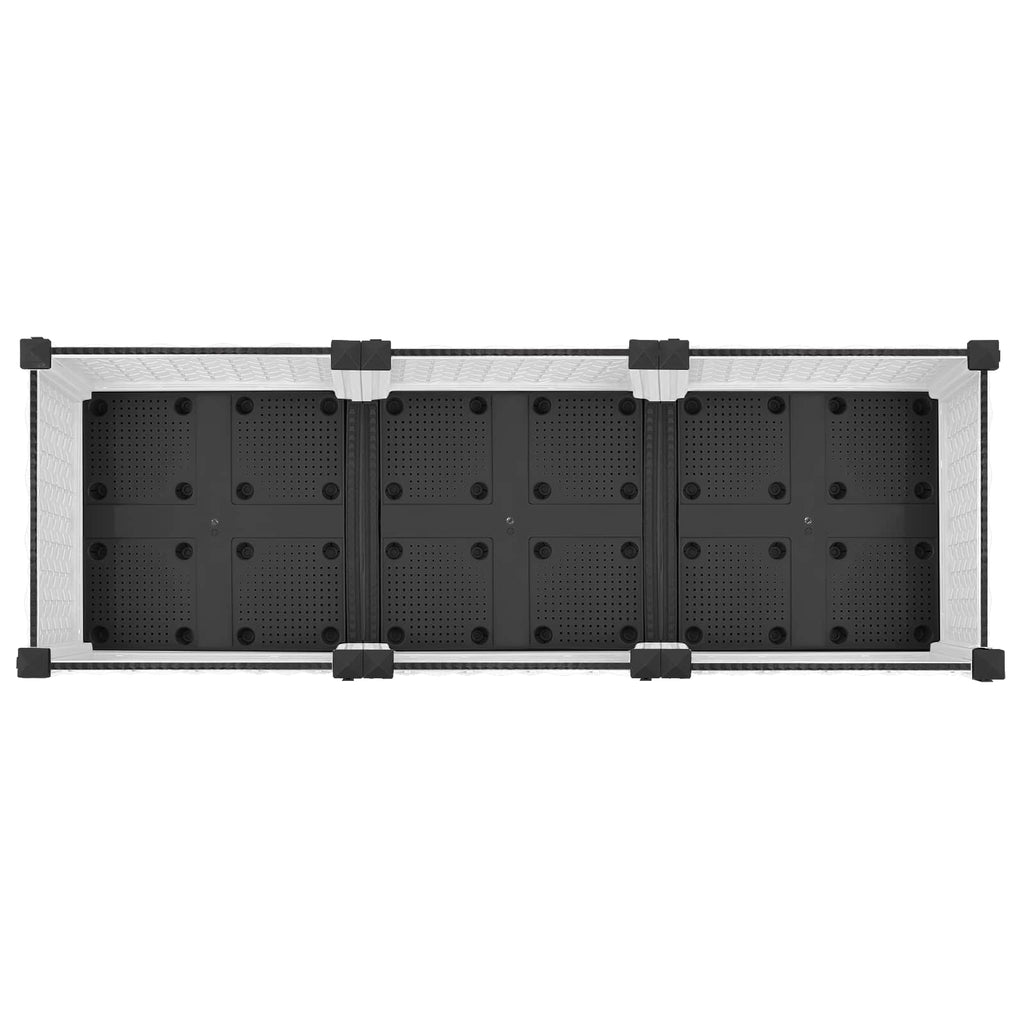Trädgårdsplanterare Med Hjul Vit 120 X 40 X 33 Cm Pp