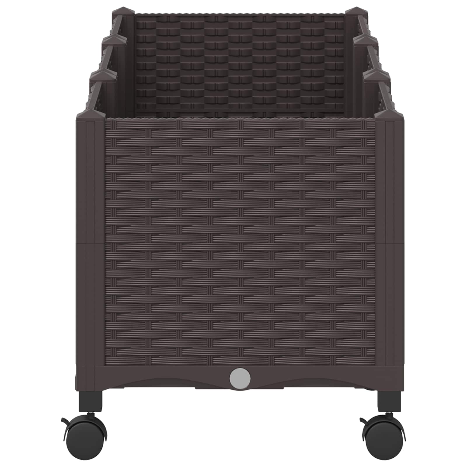 Trädgårdsplanterare Med Hjul Brun 120 X 40 X 44 Cm Pp