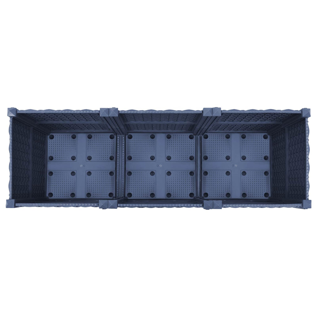 Trädgårdsplanterare Med Hjul Blå Grå 120 X 40 X 48 Cm Pp