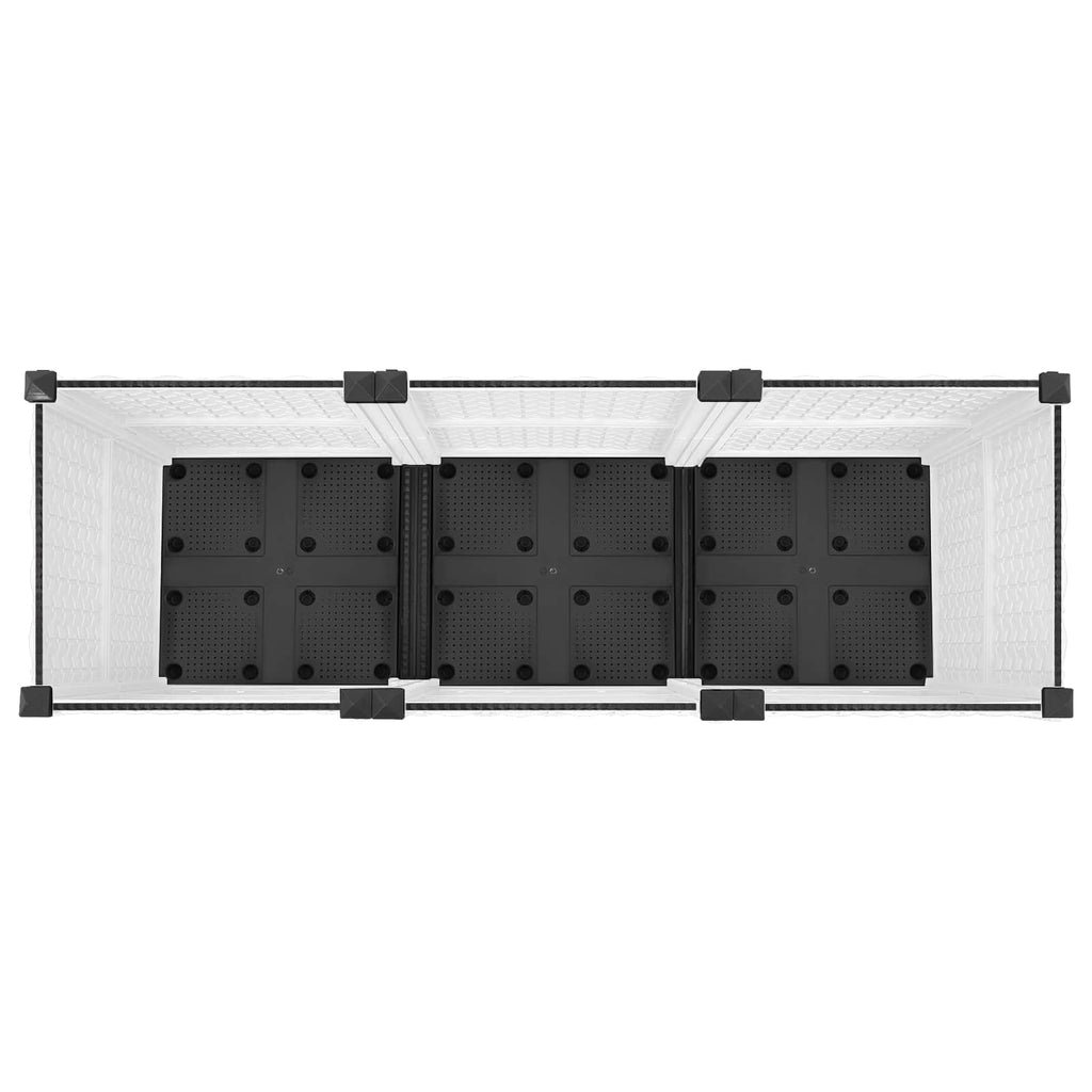 Trädgårdsplanterare Med Hjul Vit 120 X 40 X 48 Cm Pp