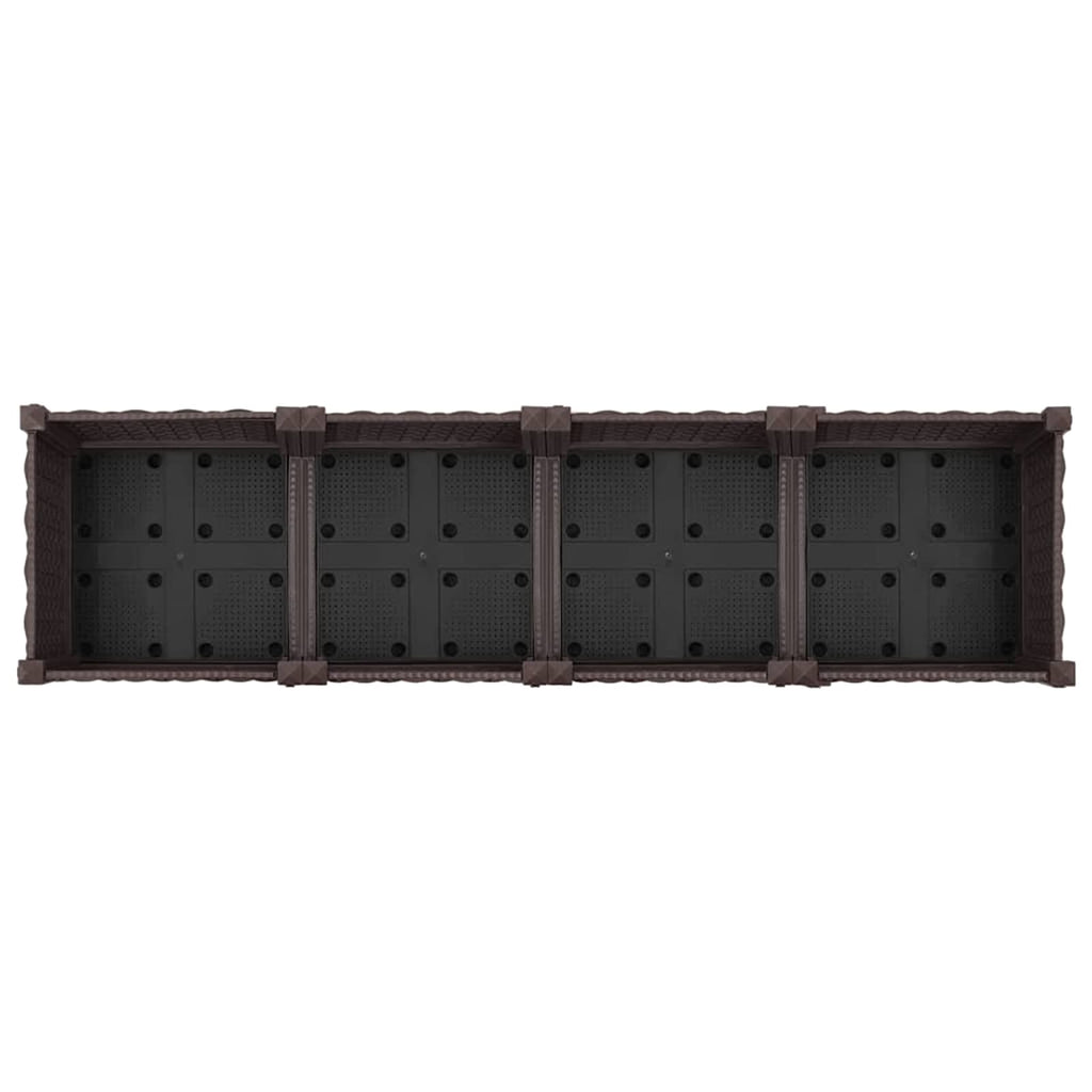 Trädgårdsplanterare Med Hjul Brun 160 X 40 X 29 Cm Pp