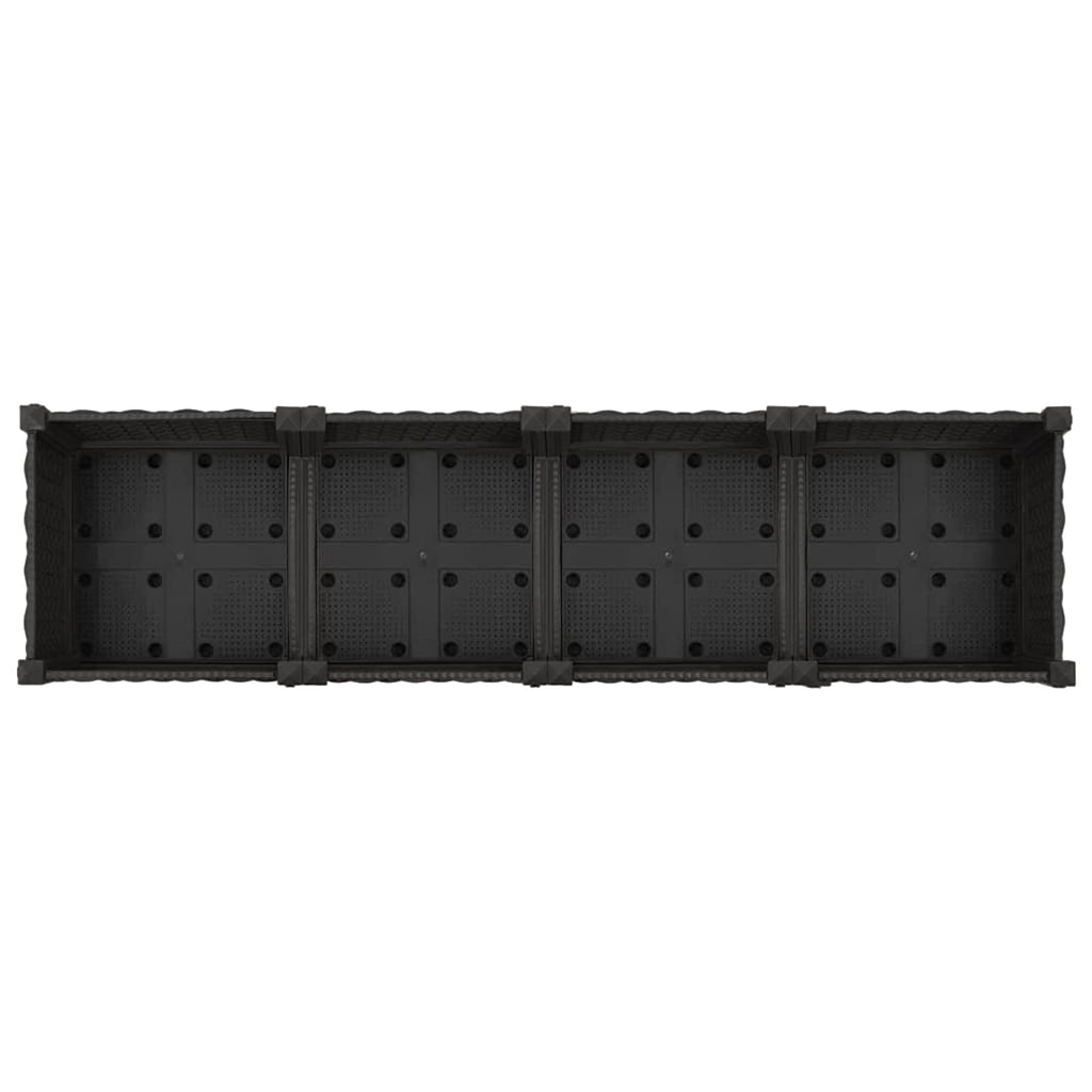 Trädgårdsplanterare Med Hjul Svart 160 X 40 X 29 Cm Pp