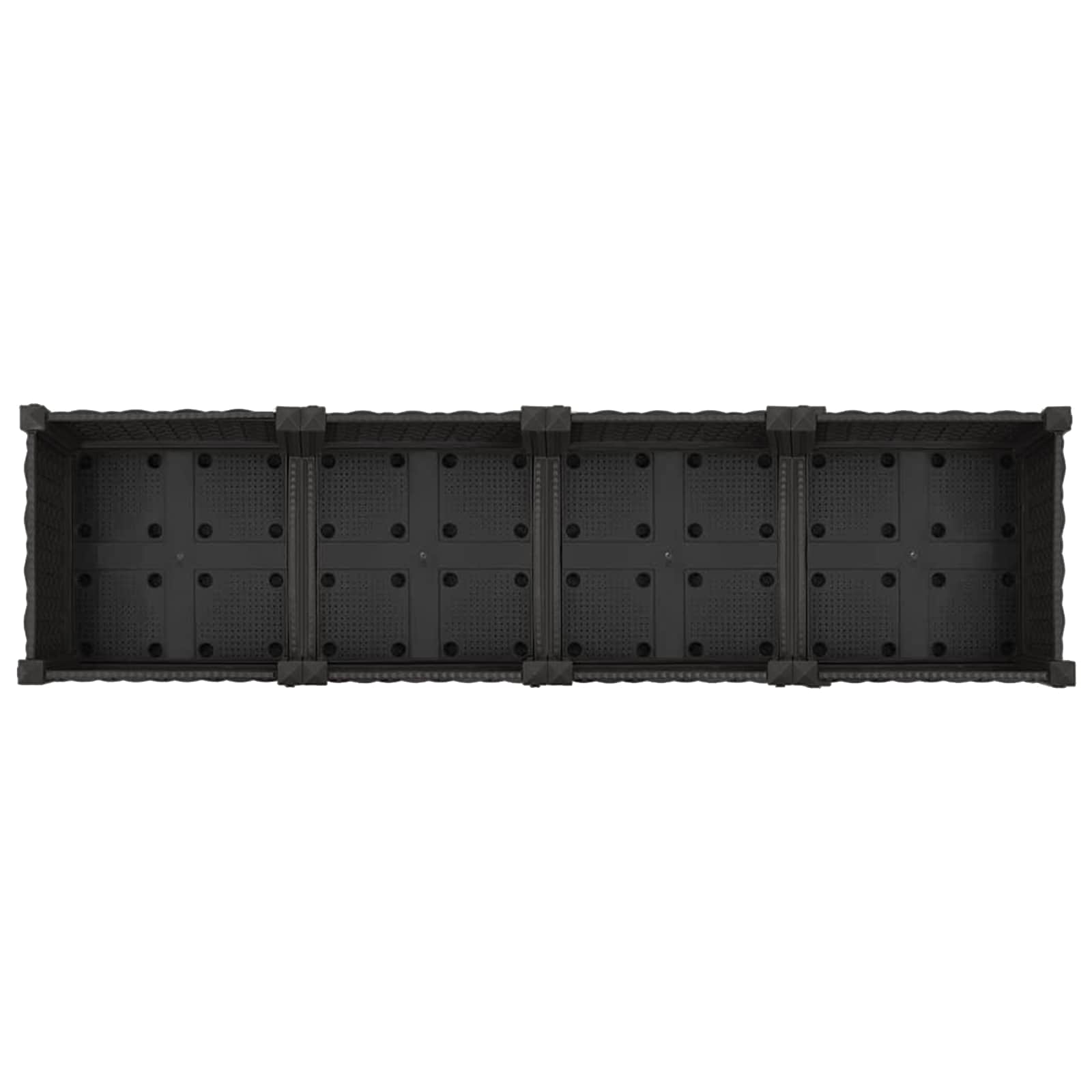 Trädgårdsplanterare Med Hjul Svart 160 X 40 X 29 Cm Pp