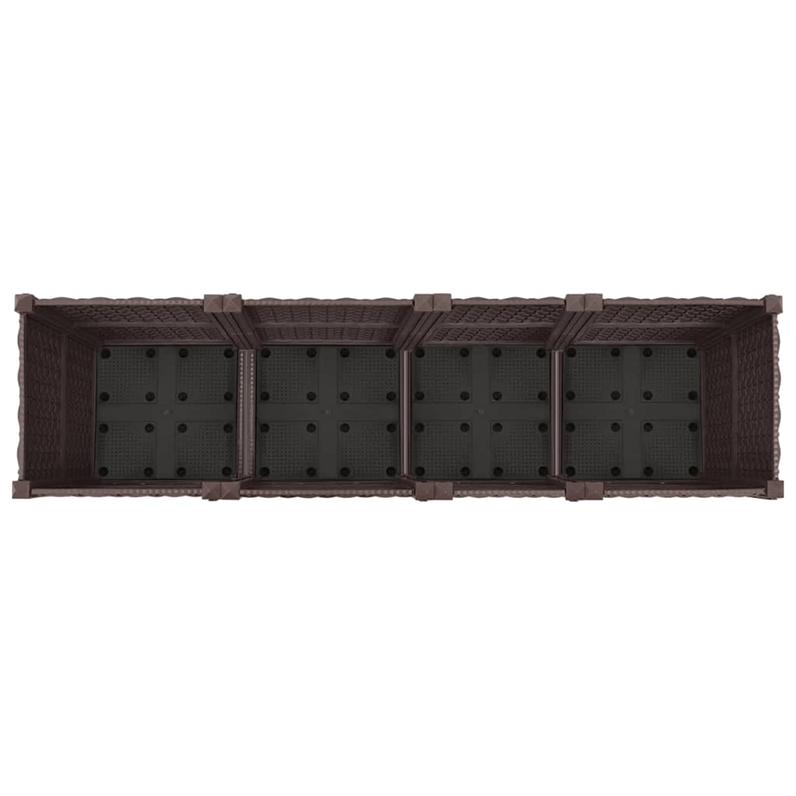 Trädgårdsplanterare Med Hjul Brun 160 X 40 X 44 Cm Pp
