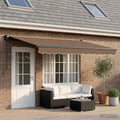 Utdragbar Markis Taupe 4 × 3 M 100% Polyester Och Aluminium