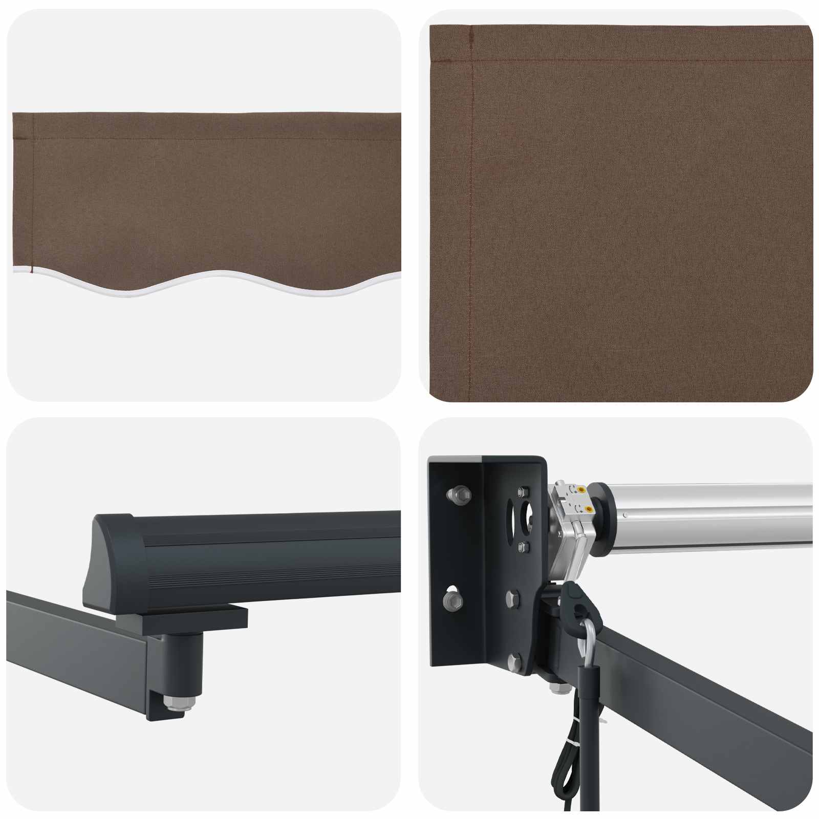 Utdragbar Markis Taupe 4 X 2 M Polyester Och Metall