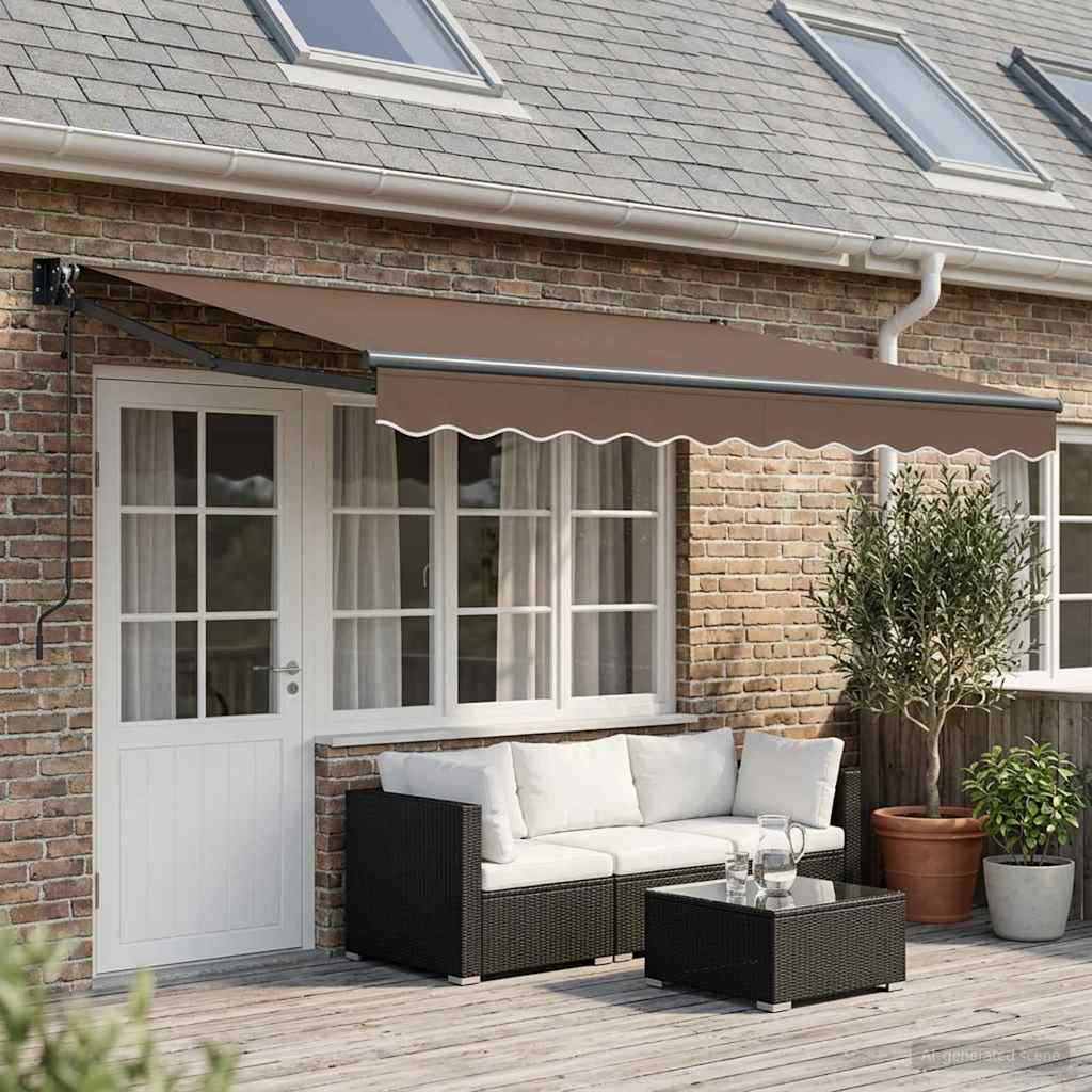 Utdragbar Markis Taupe 4 X 2 M Polyester Och Metall
