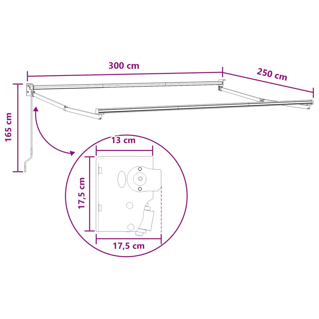 Utdragbar Markis Taupe 3 X 2,5 M 100% Polyester Och Aluminium