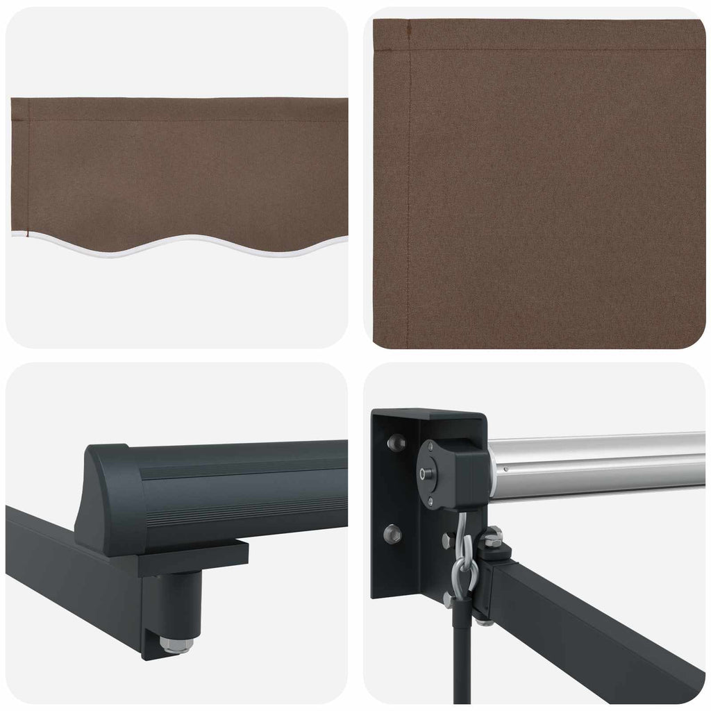Utdragbar Markis Taupe 4 × 3 M 100% Polyester Och Aluminium