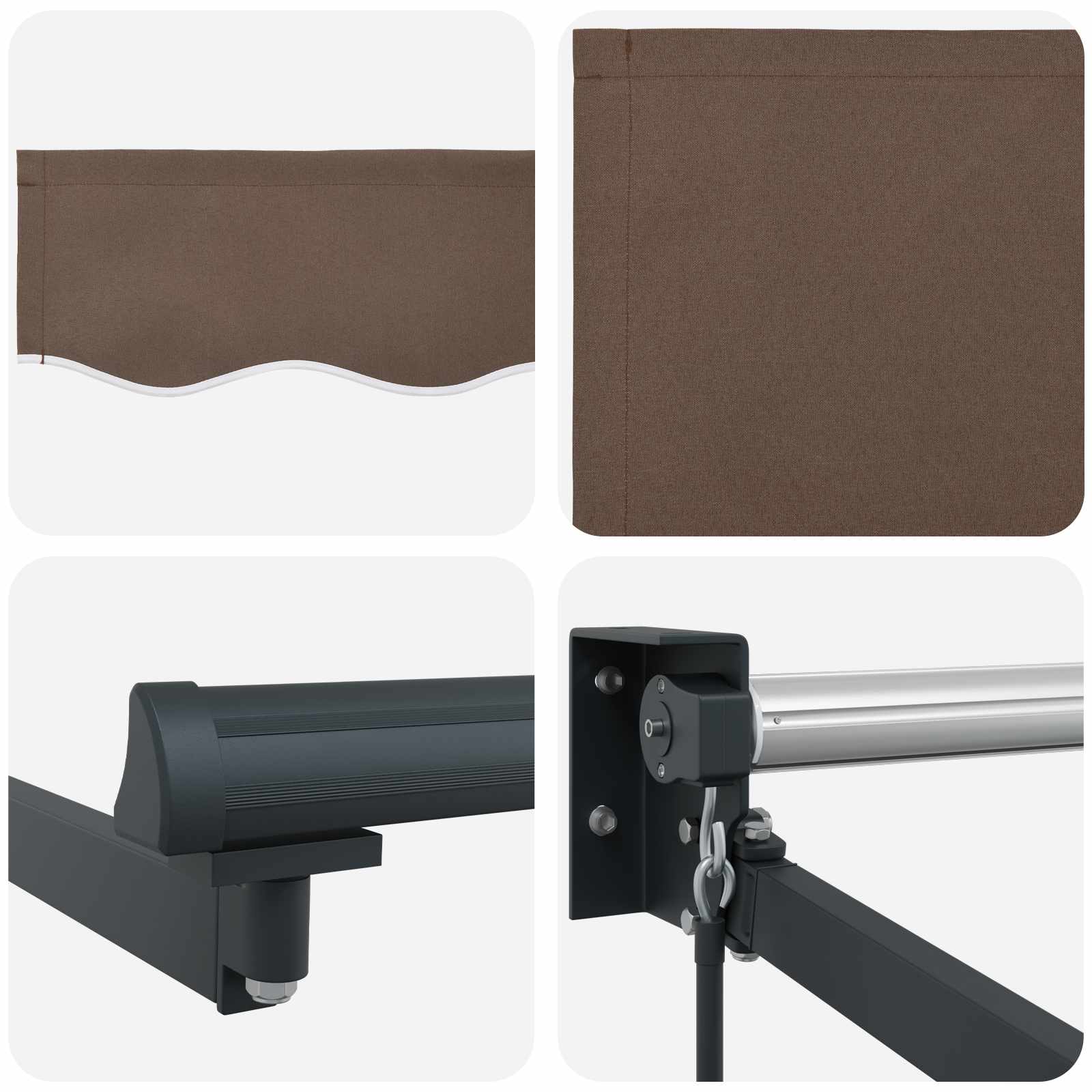 Utdragbar Markis Taupe 4 × 3 M 100% Polyester Och Aluminium