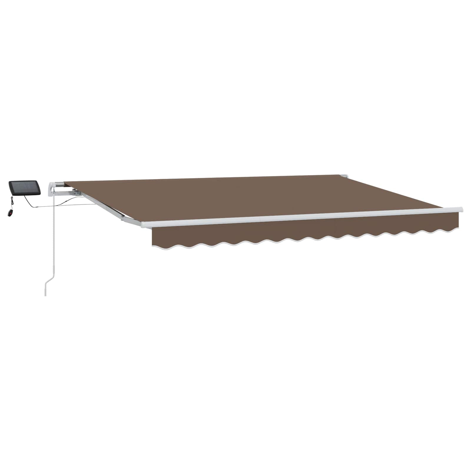 Utdragbar Markis Taupe 450 × 350 Cm Duk Och Aluminium