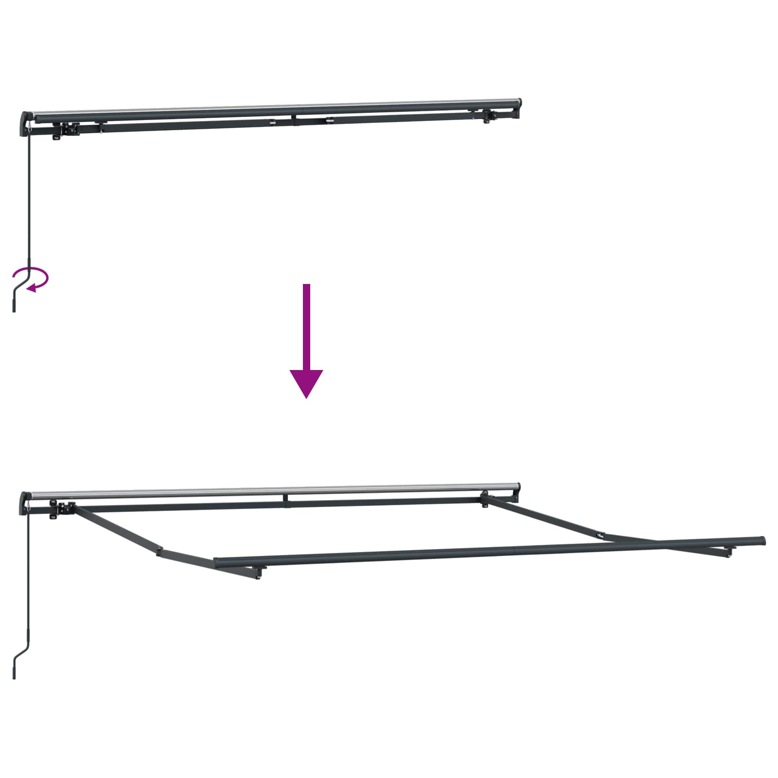 Utdragbar Markis Taupe 450 × 350 Cm Polyester Och Aluminium