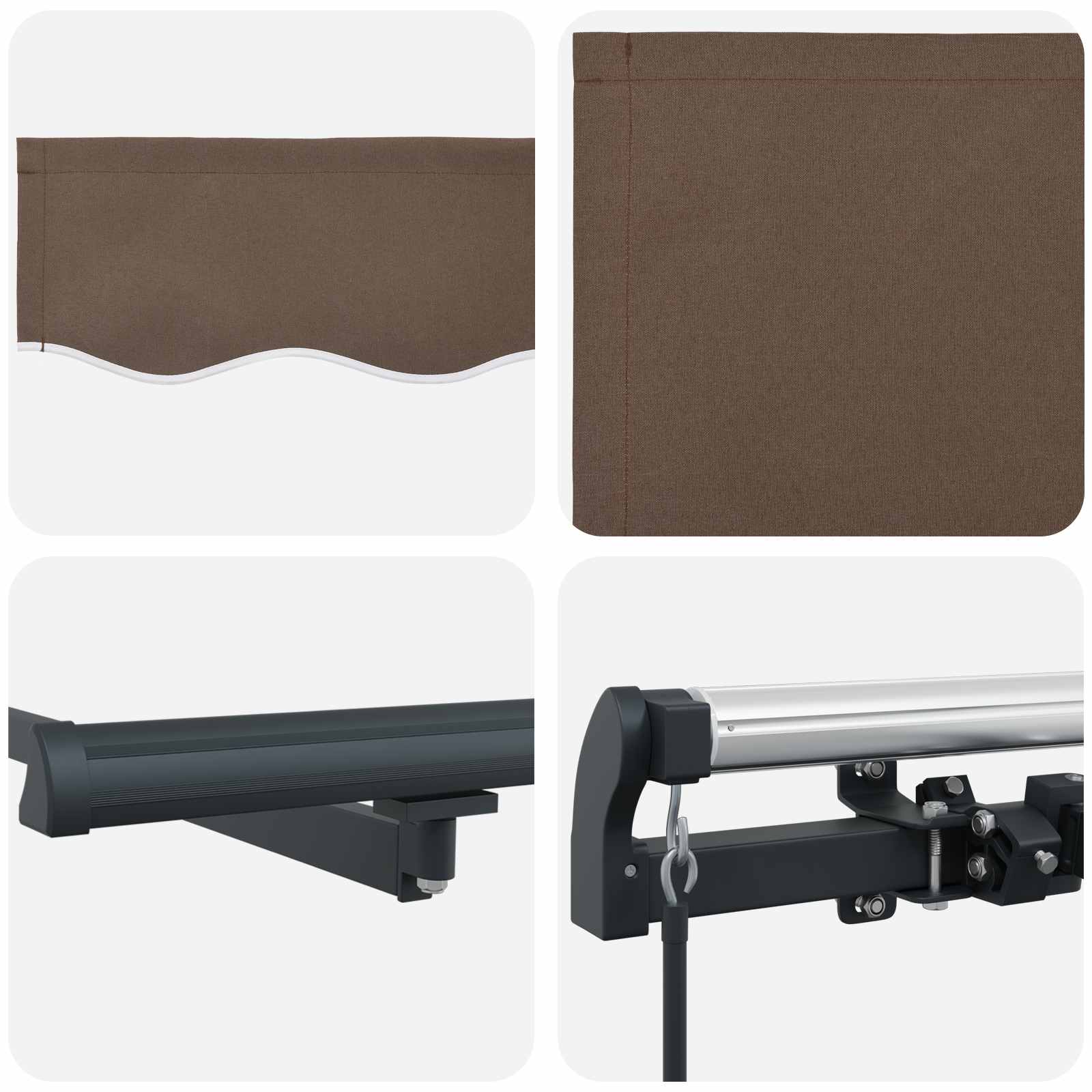 Utdragbar Markis Taupe 450 × 350 Cm Duk Och Aluminium