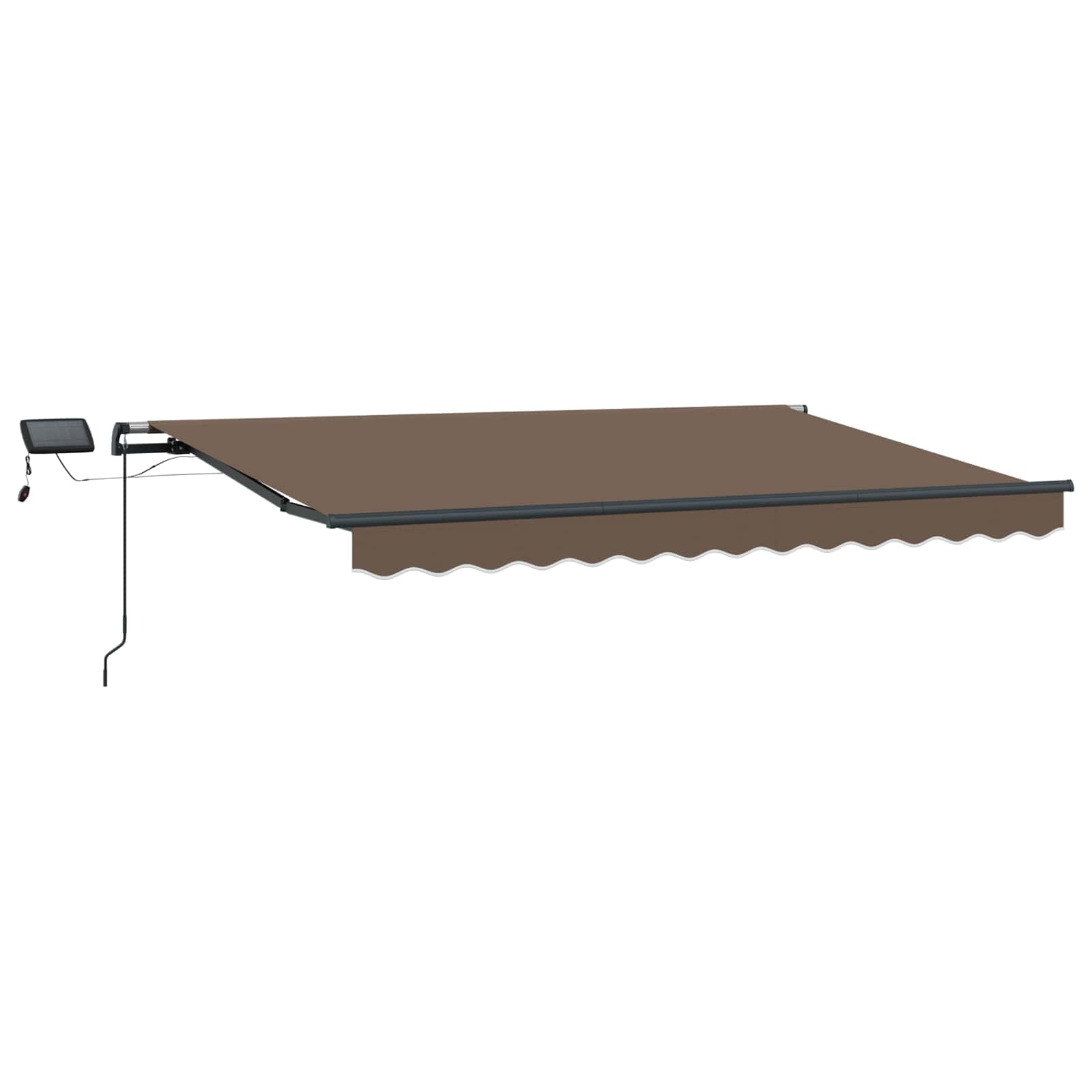Utdragbar Markis Taupe 450 × 350 Cm Duk Och Aluminium