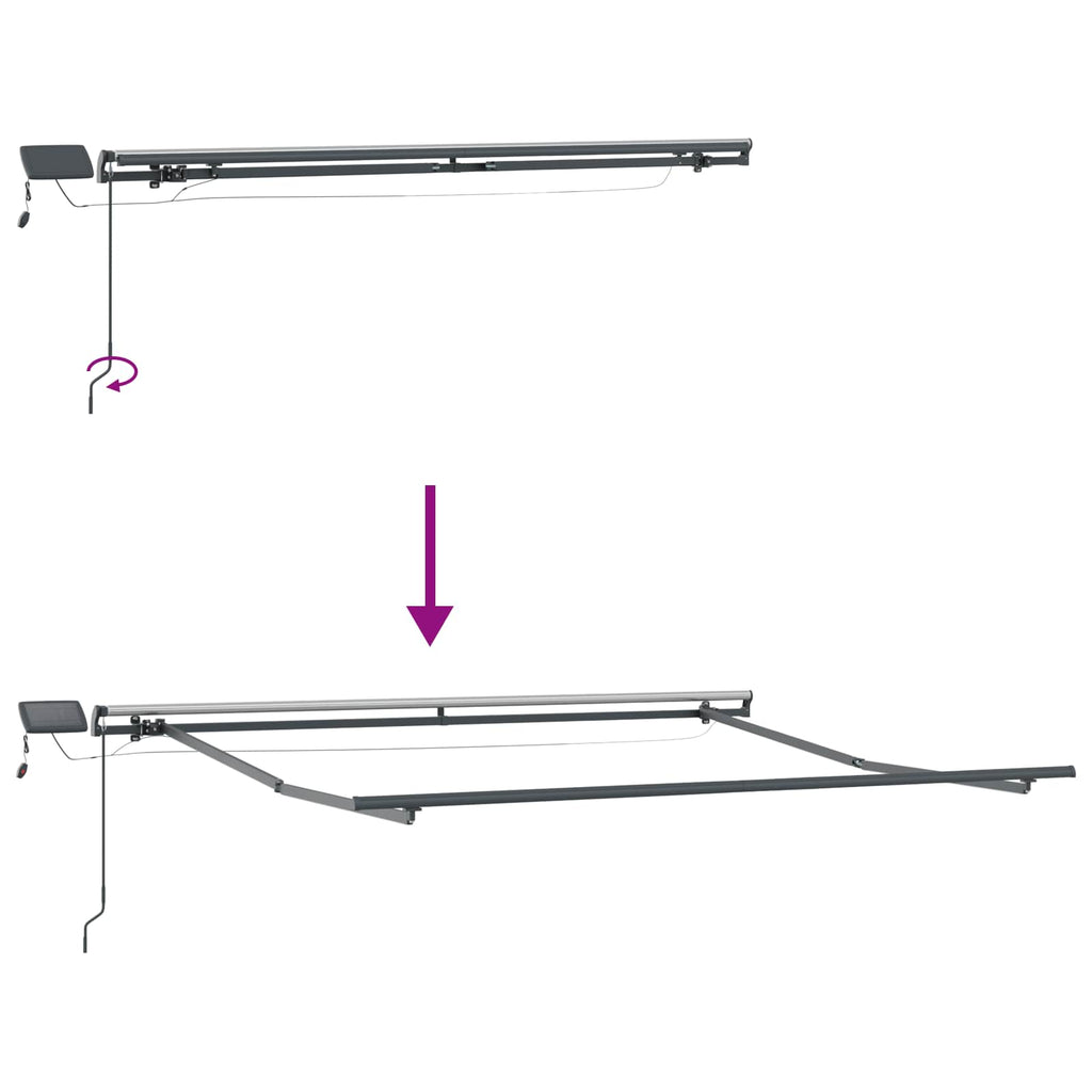 Utdragbar Markis Taupe 450 × 350 Cm Duk Och Aluminium