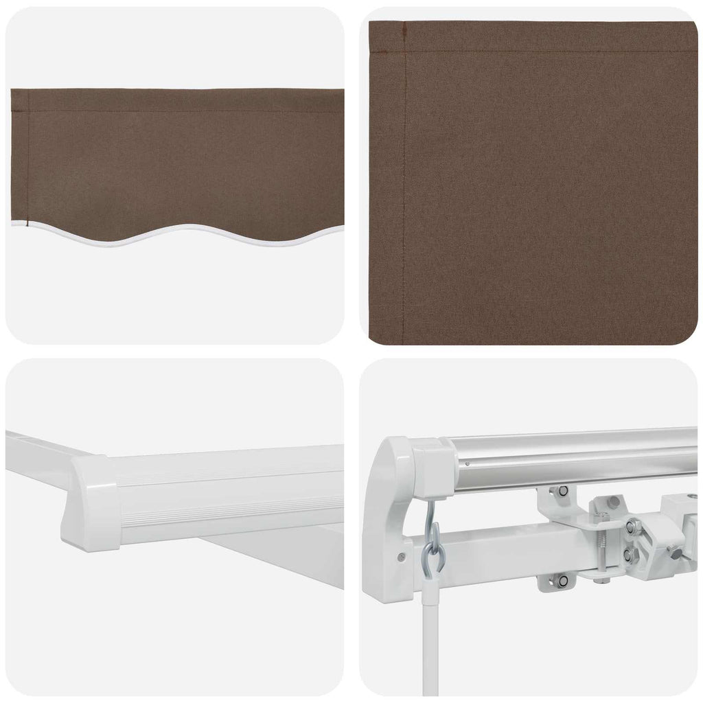 Utdragbar Markis Taupe 600 × 300 Cm Polyester Och Aluminium