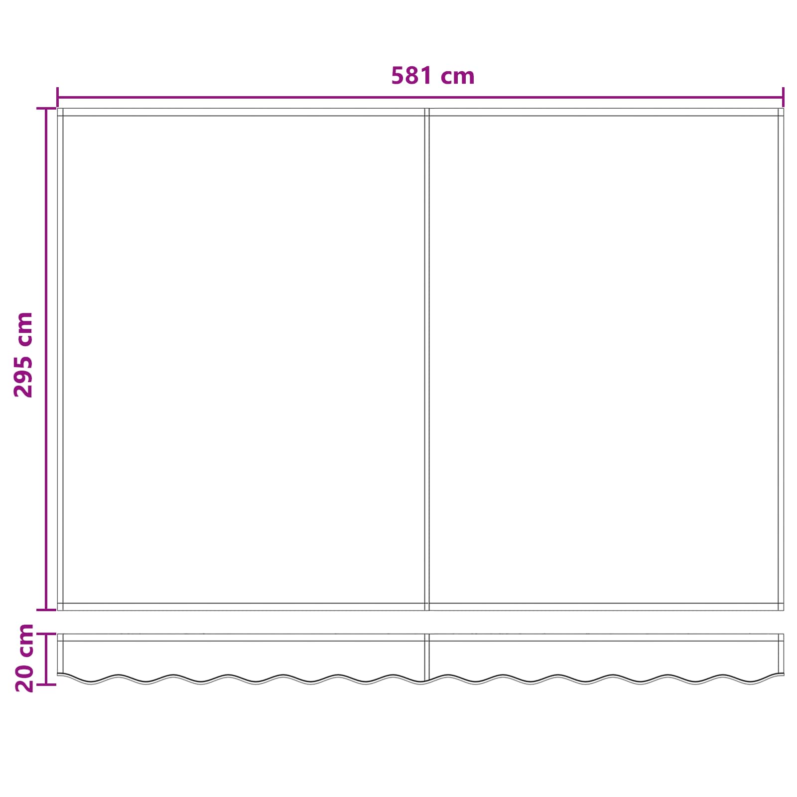 Utdragbar Markis Taupe 600 × 300 Cm Polyester Och Aluminium