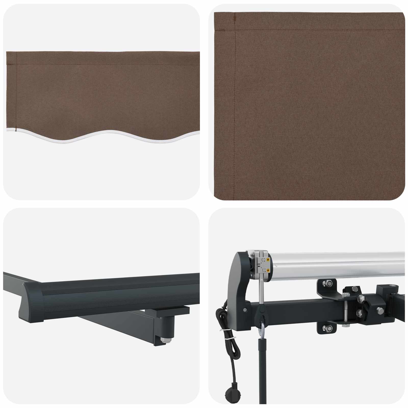 Utdragbar Markis Taupe 600 × 300 Cm Polyester