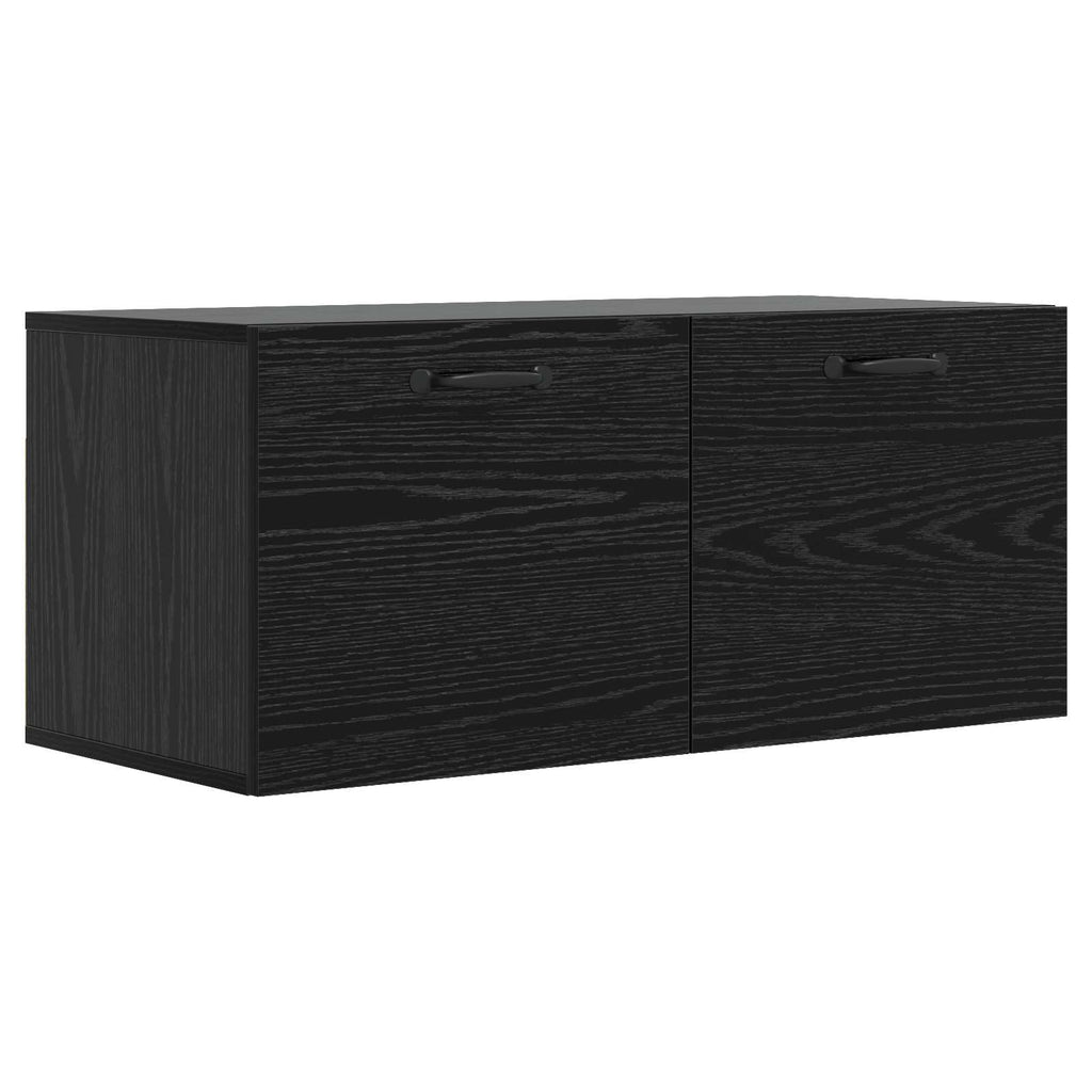 Väggskåp Väggmonterat Svart Ek 80 X 36,5 X 35 Cm