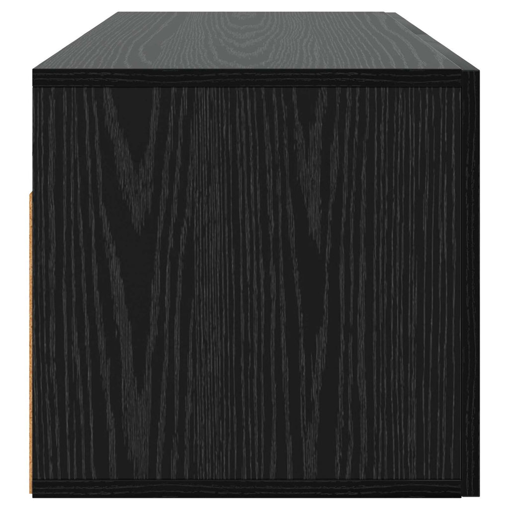 Väggskåp Väggmonterat Svart Ek 80 X 36,5 X 35 Cm