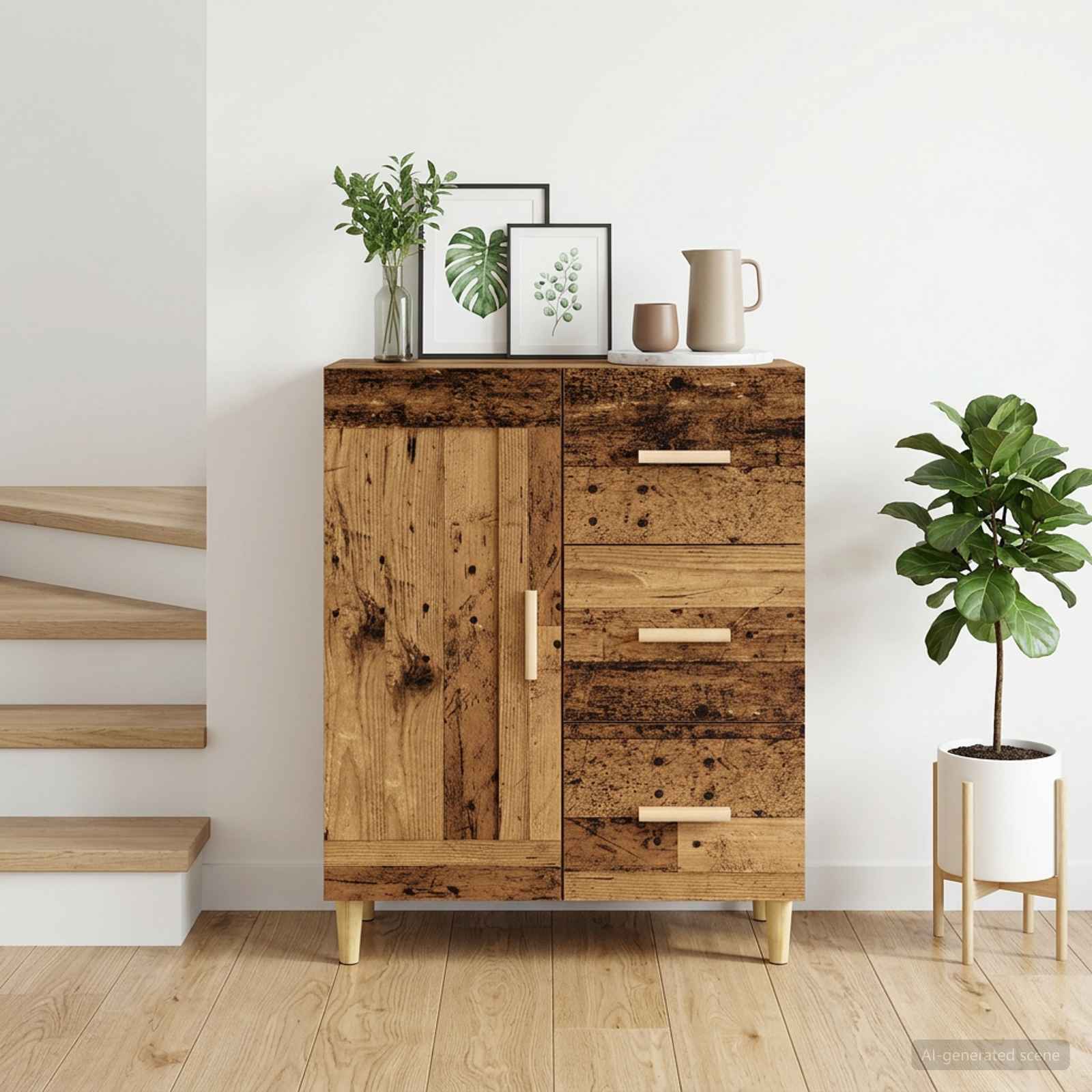 Sideboard Gammalt Trä 69,5 X 34 X 90 Cm Konstruerat Trä