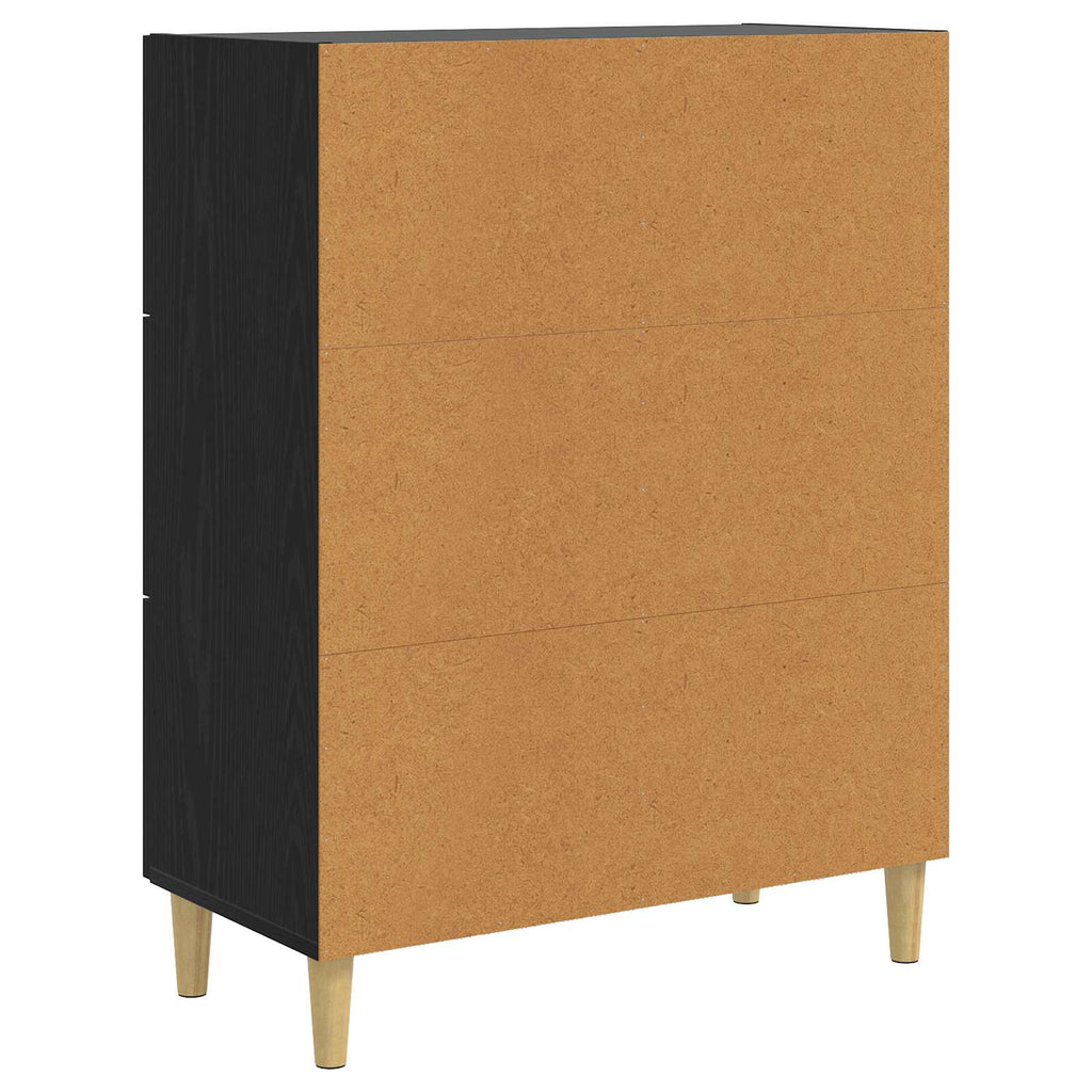 Sideboard Svart Ek 69,5 X 34 X 90 Cm Konstruerat Trä