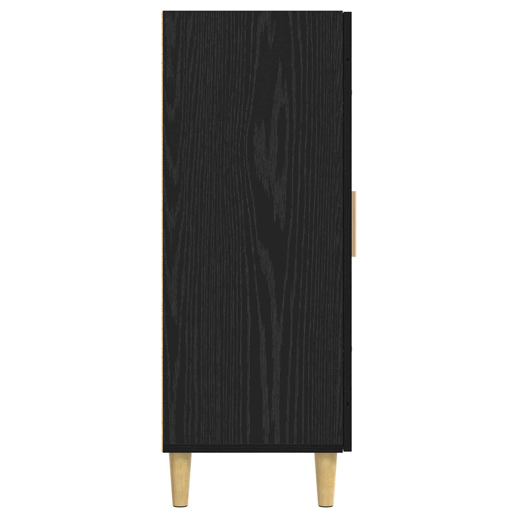 Sideboard Svart Ek 69,5 X 34 X 90 Cm Konstruerat Trä