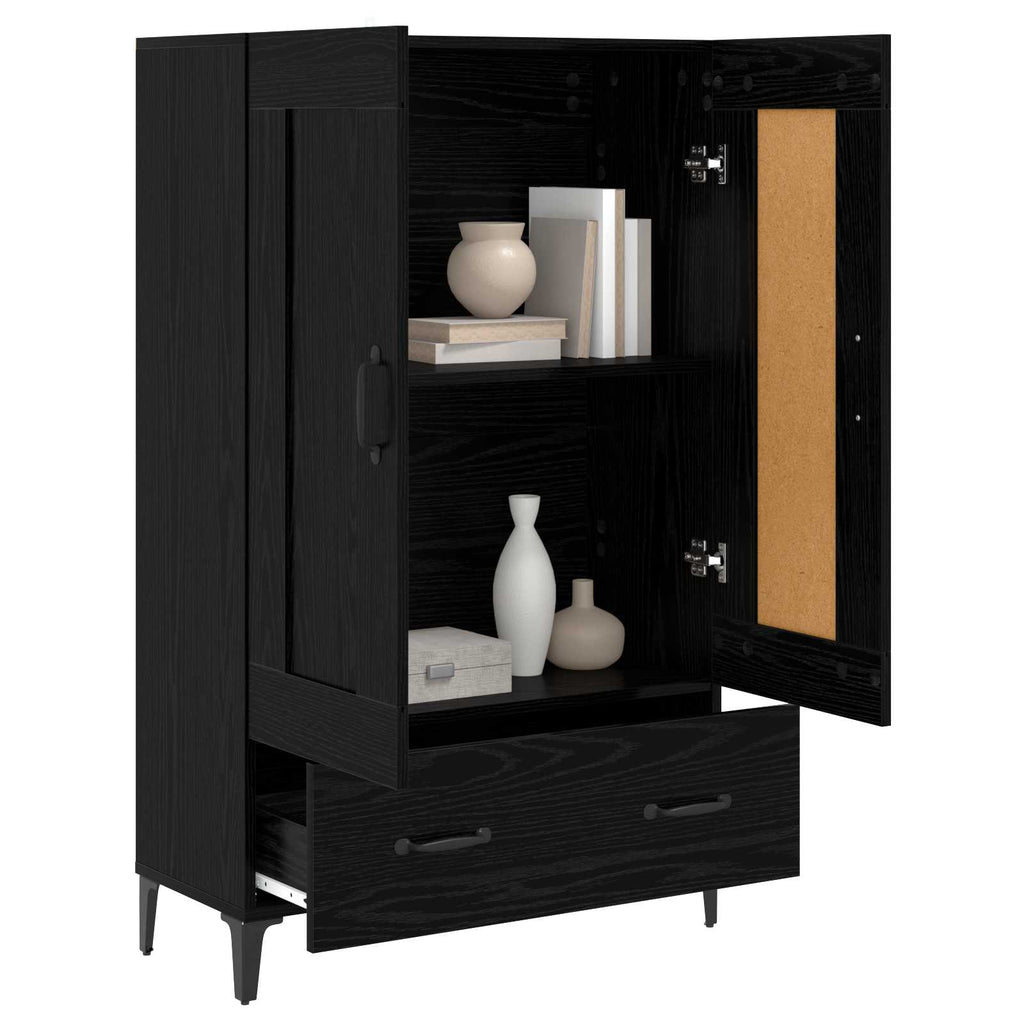 Skåp Svart Ek 70 X 31 X 115 Cm Konstruerat Trä