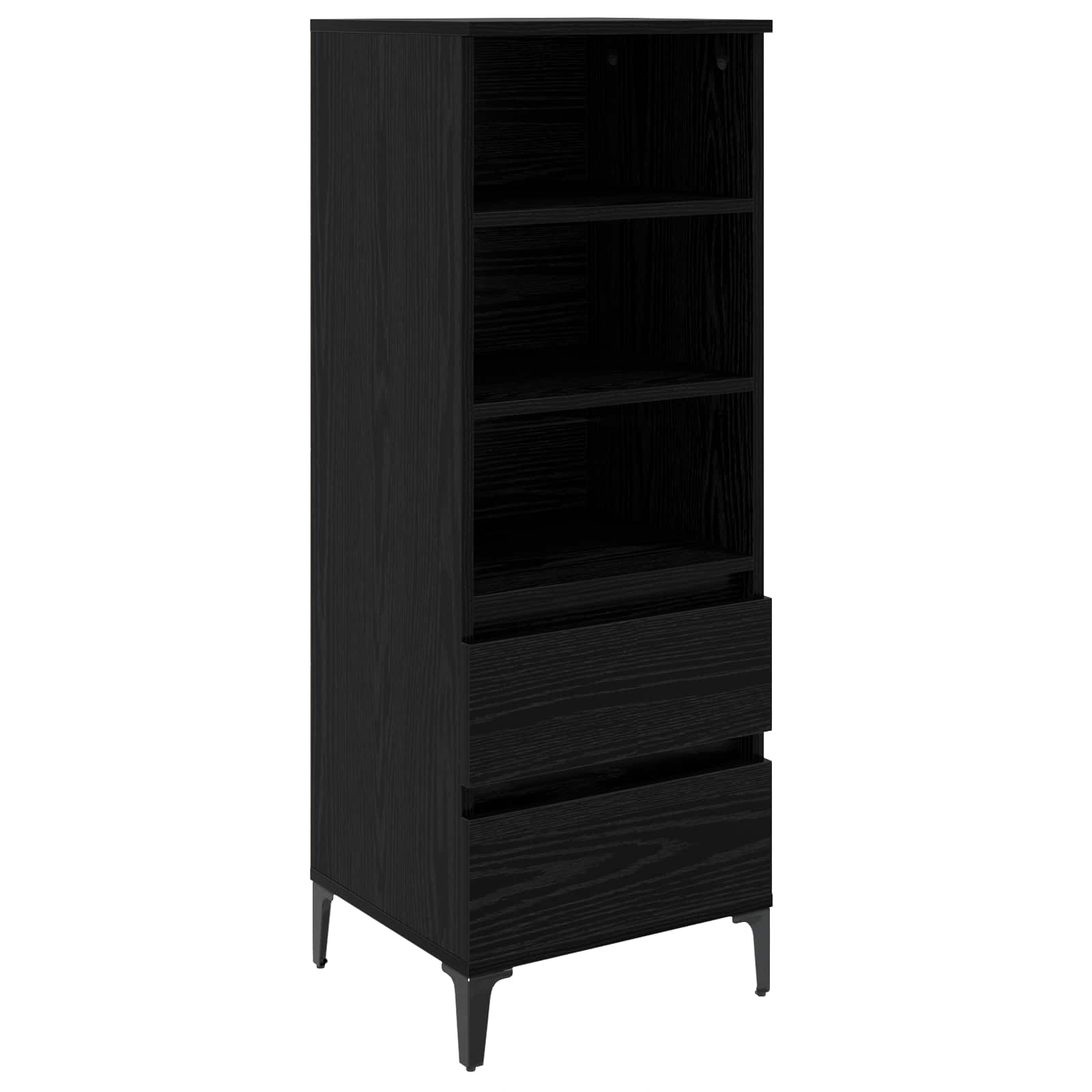 Skåp Svart Ek 40 X 36 X 110 Cm Konstruerat Trä