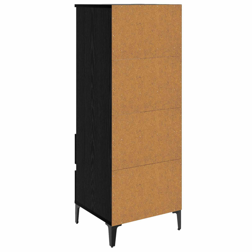 Skåp Svart Ek 40 X 36 X 110 Cm Konstruerat Trä
