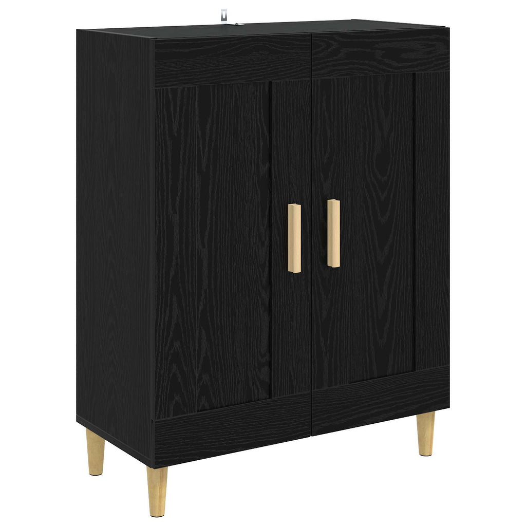 Sideboard Svart Ek 69,5 X 34 X 90 Cm Konstruerat Trä