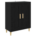 Sideboard Svart Ek 69,5 X 34 X 90 Cm Konstruerat Trä