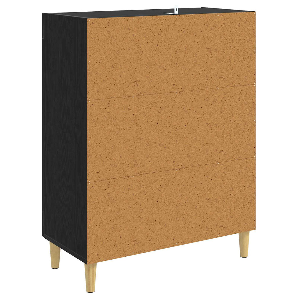 Sideboard Svart Ek 69,5 X 34 X 90 Cm Konstruerat Trä
